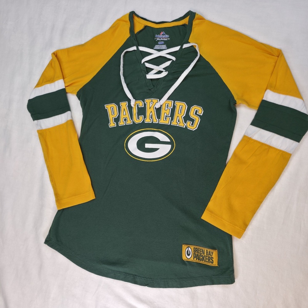 Green Bay Packer Long sleeve, V-Neck Shirt - Women's Small